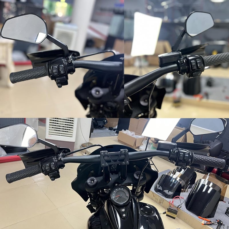 FVMOTO CNC Brake Clutch Perch Clamps Half Clamp Compatible with Harley Sportster, Softail, Dyna, Touring, Road Glide, Street Glide (Black) - Image 2